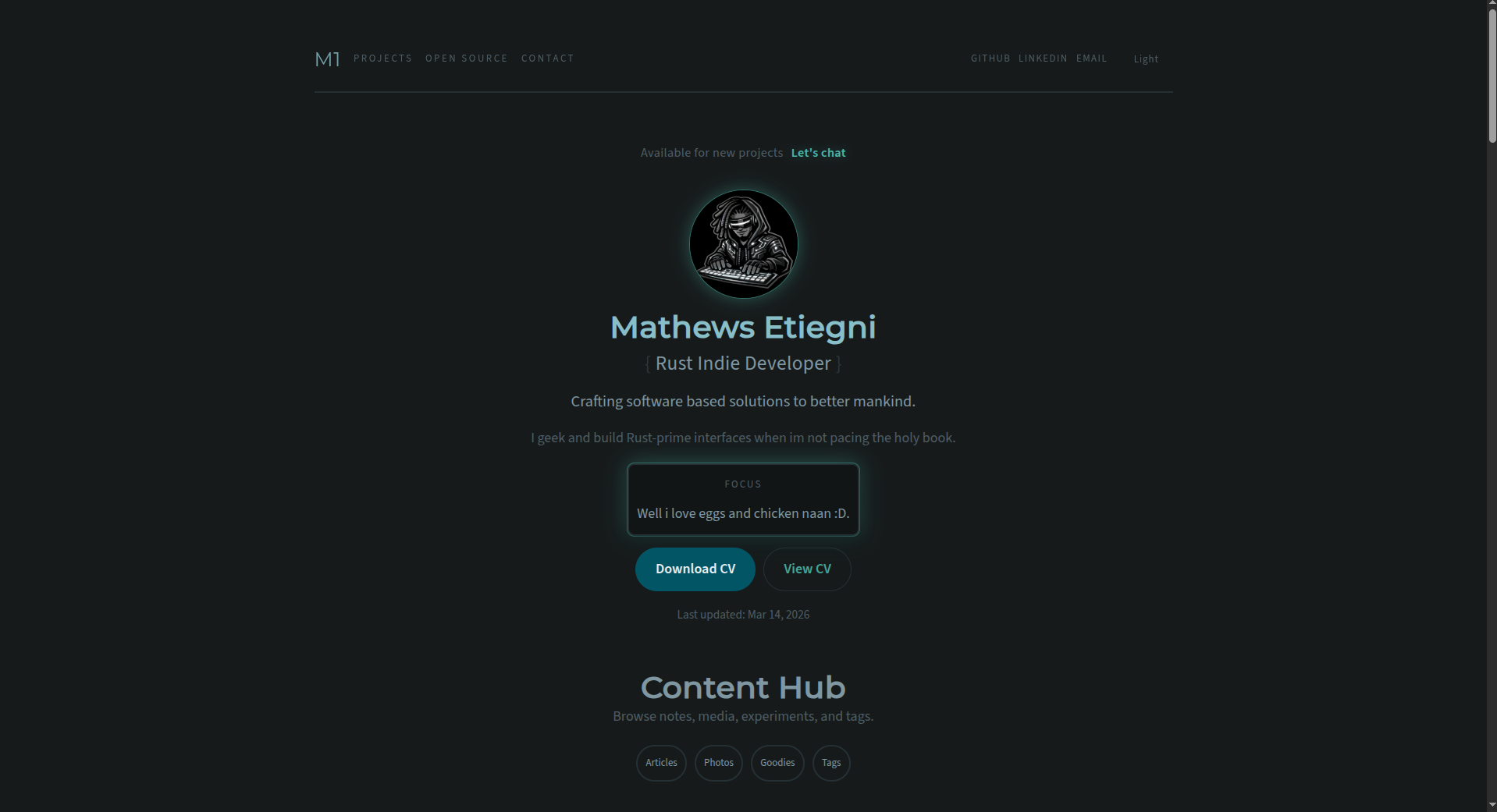 Gypsy portfolio interface preview