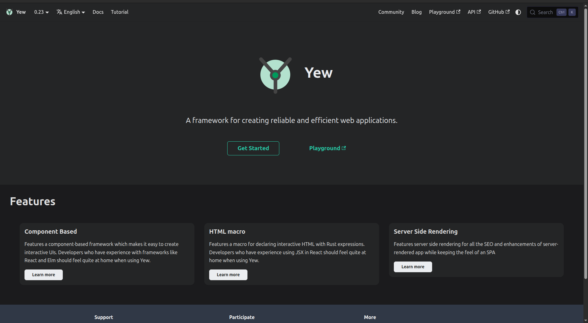 Yew web framework