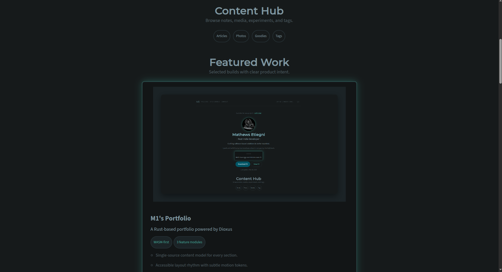 Gypsy portfolio list layout