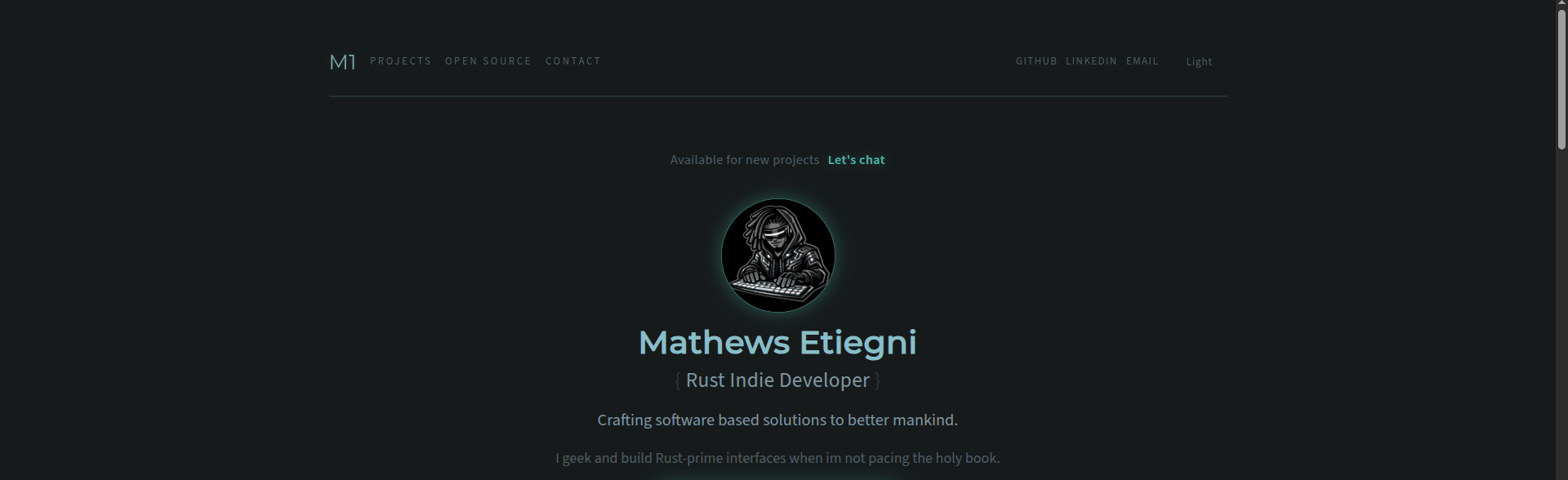 Gypsy portfolio hero layout